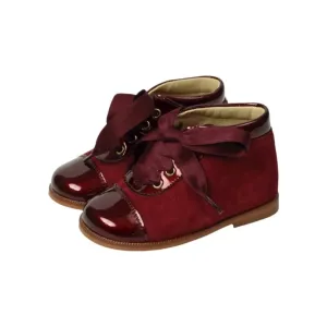 1368 - Bordo Patent Leather Lace for Toddler by Clarys