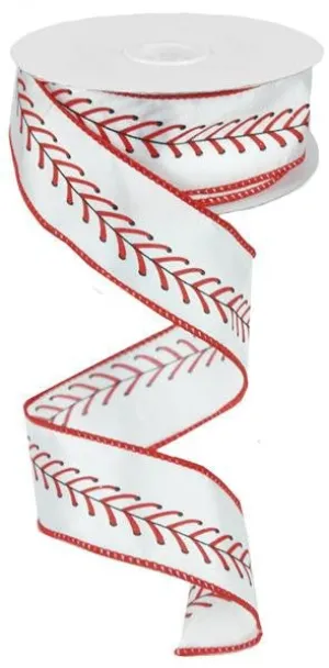 1.5" Baseball Stitching Ribbon - 10yds