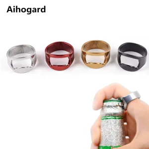 1pcs 22mm Mini Bottle Opener Stainless Steel Finger Ring Ring-shape Bottle Beer Cap Opening Remover Kitchen Gadgets Bar Tools