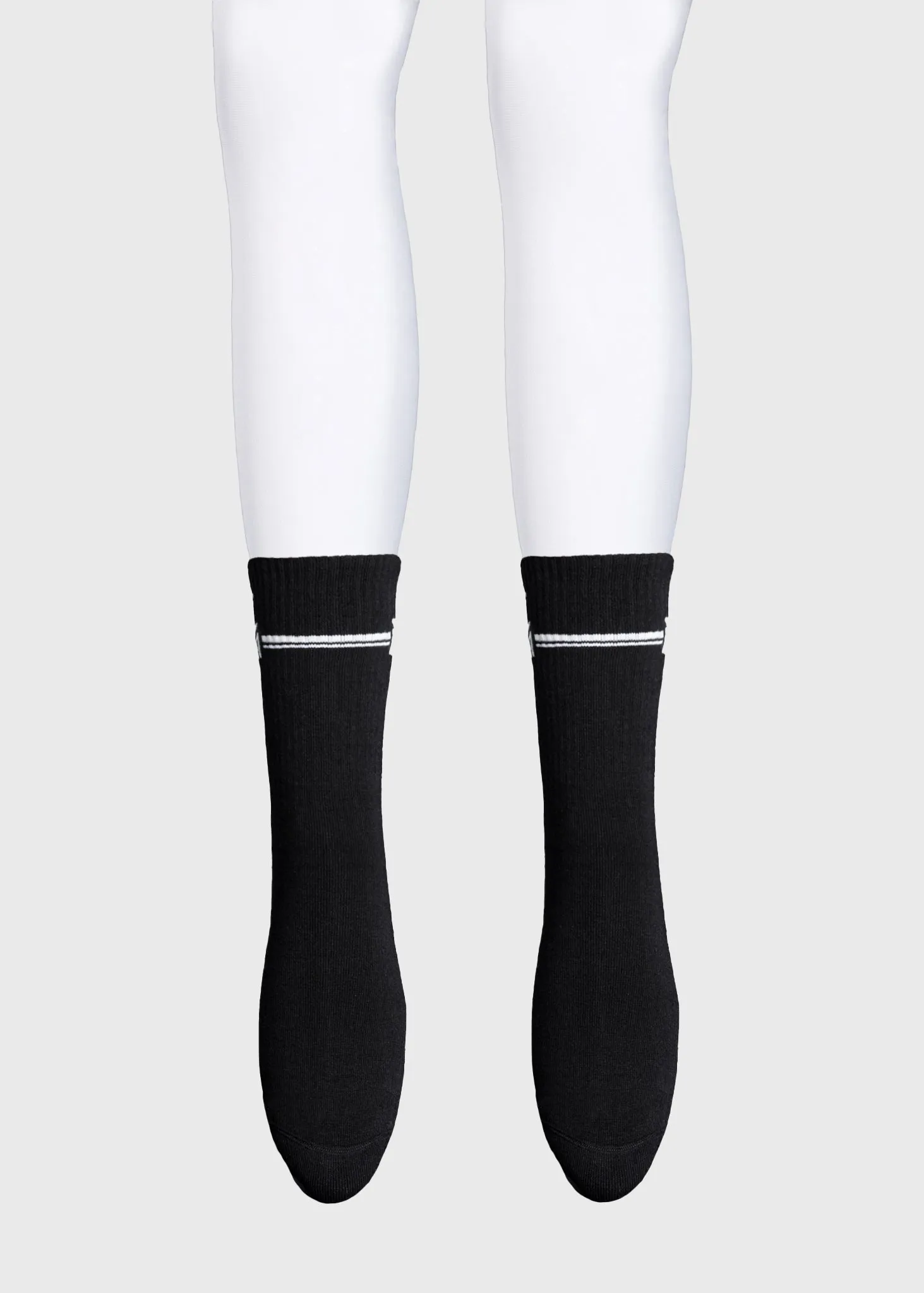 2-Pack Rise Sports Socks (Black)