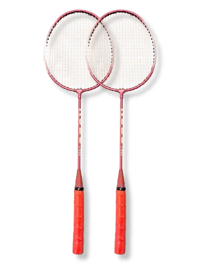 2 pcs Badminton Racket Set for Family Game, School Sports, Lightweight with Full Cover, Beginners Level