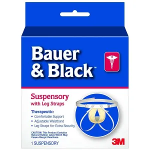 3M™ Bauer & Black™ Scrotal Support Suspensory, with Leg Straps, Medium (Size 0 to 2)