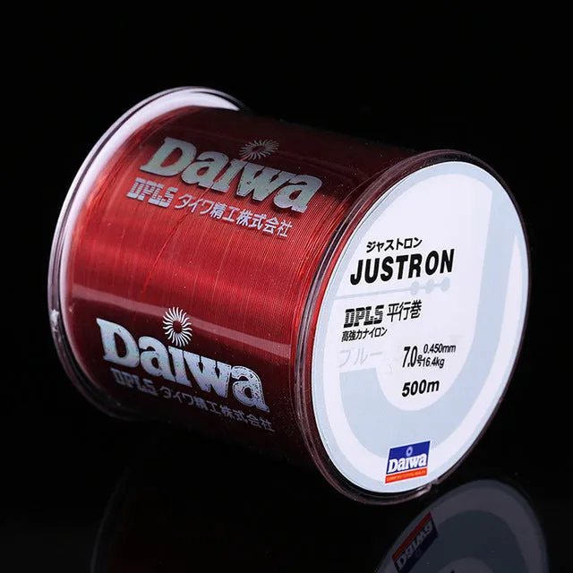 500m Super Strong Daiwa Justron Nylon Fishing Line 2LB - 40LB 7 Colors Japan Monofilament Main Line For Carp & Match Fishing