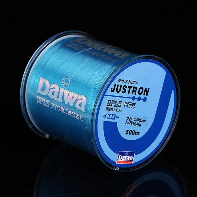 500m Super Strong Daiwa Justron Nylon Fishing Line 2LB - 40LB 7 Colors Japan Monofilament Main Line For Carp & Match Fishing