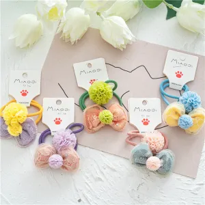 5pcs  for Children Baby Hair Ring Rope Candy Color Bow