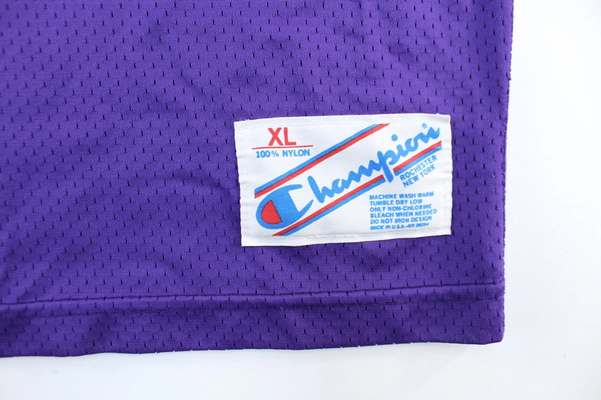 90's Champion Embroidered Logo Purple & Grey #21 Lutkauskas Football Jersey