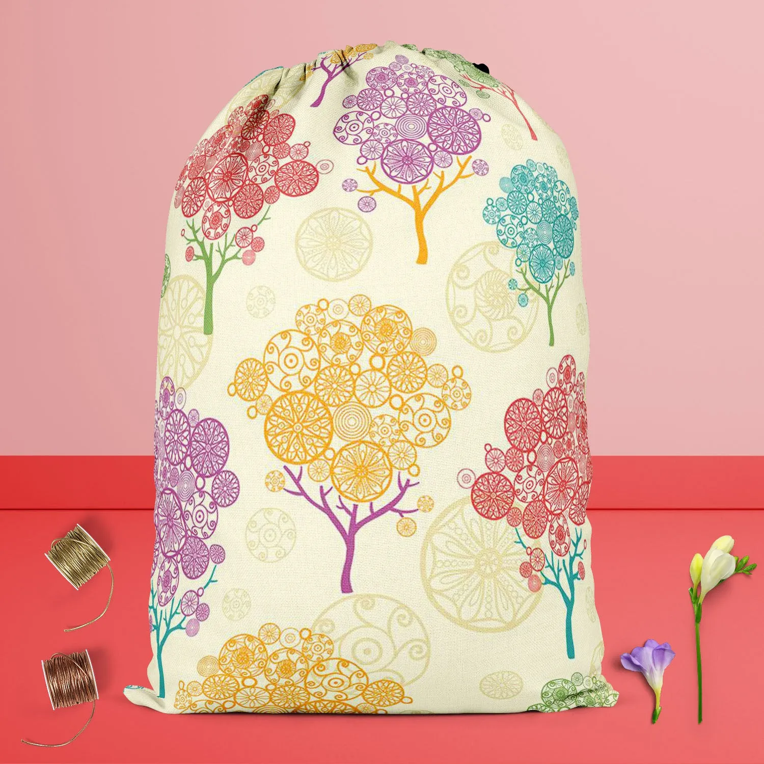 Abstract Trees Reusable Sack Bag | Bag for Gym, Storage, Vegetable & Travel