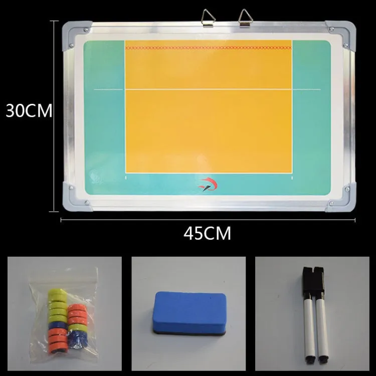 Aluminum Alloy Volleyball Coach Board Plate Handball Coaching Sets Volley Ball Equipment Training Magnetic with Eraser & Pen