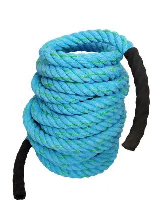 AZUKA® Ultimate Fitness Strength Training Battle Rope 1.5 inch 50ft (Ocean Blue),Weight-9.5kg