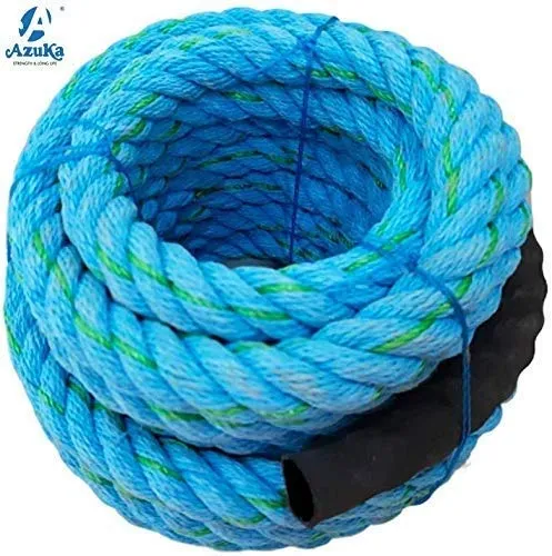 AZUKA® Ultimate Fitness Strength Training Battle Rope 1.5 inch 50ft (Ocean Blue),Weight-9.5kg