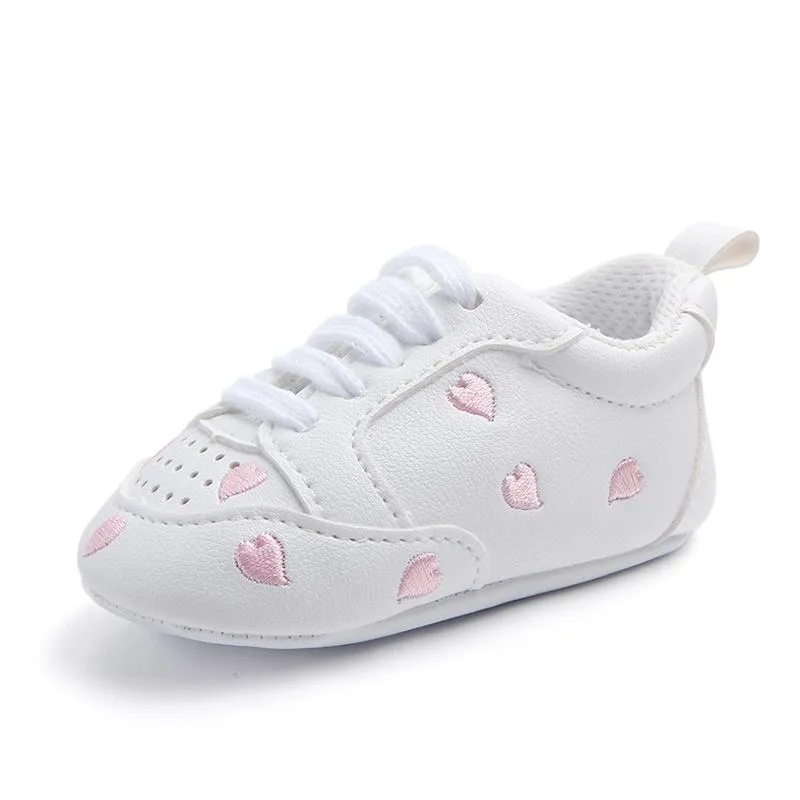 Baby Five Star Embroidered Sports White Shoes