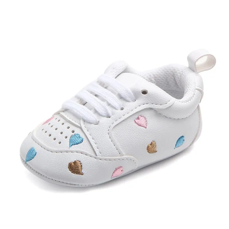 Baby Five Star Embroidered Sports White Shoes