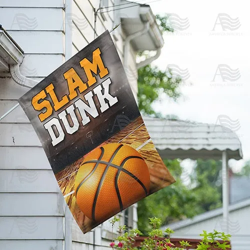 Basketball Slam Dunk Double Sided House Flag