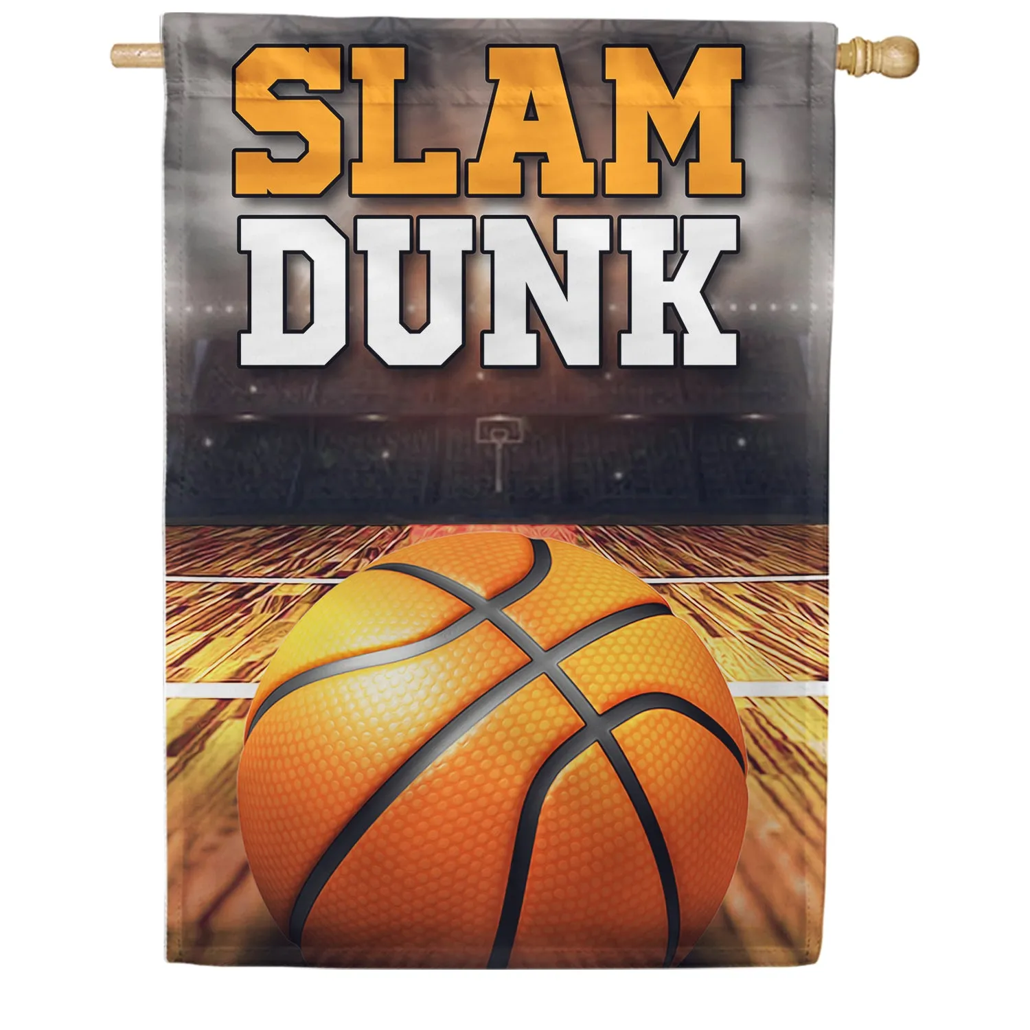 Basketball Slam Dunk Double Sided House Flag