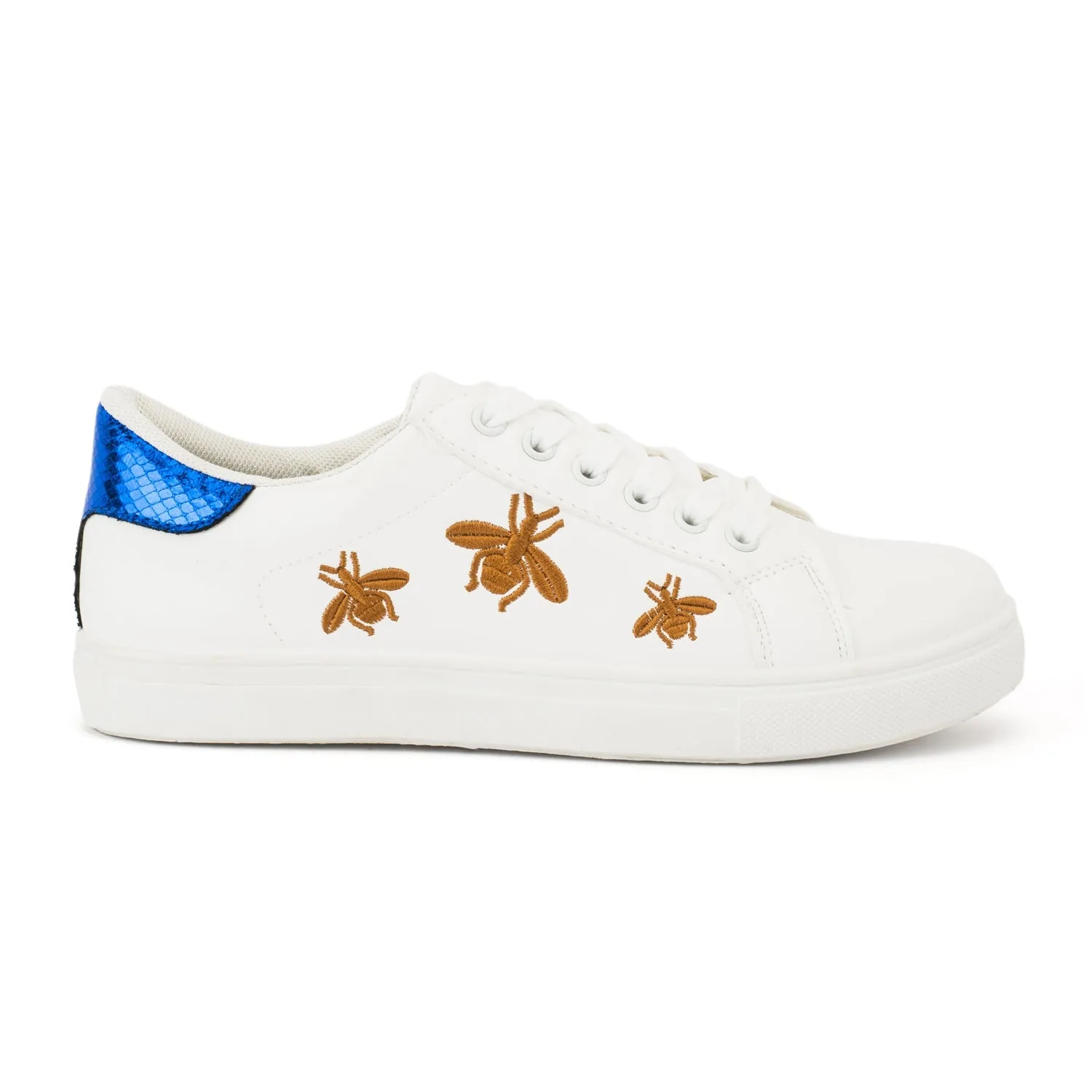 Bee Embroided Lace Up Trainer