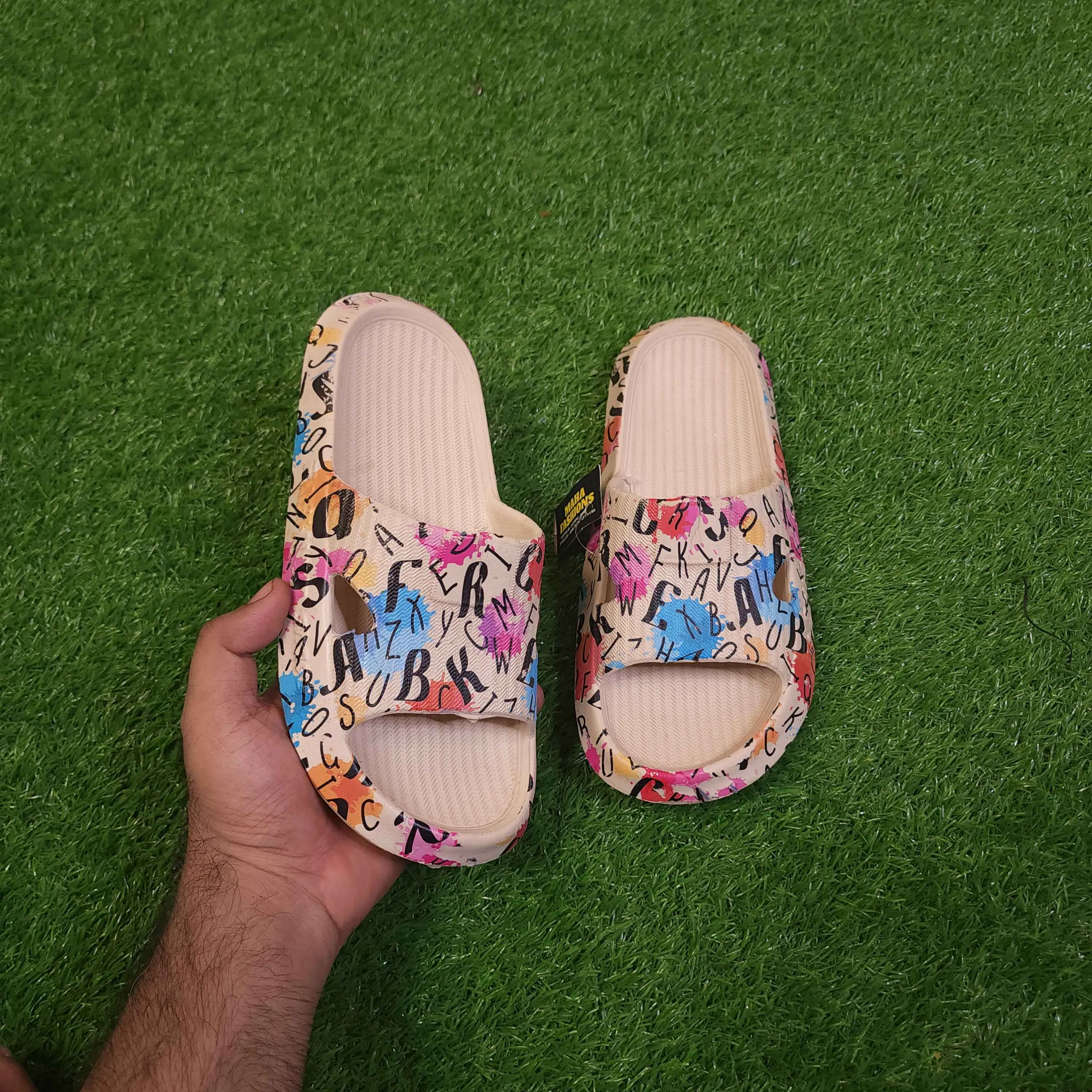 Beige Multi Printed Slipper