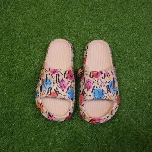 Beige Multi Printed Slipper