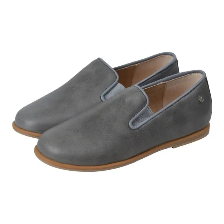 Benji - Gray Soft Leather Slip On for Boy/Girl by Manuela de Juan