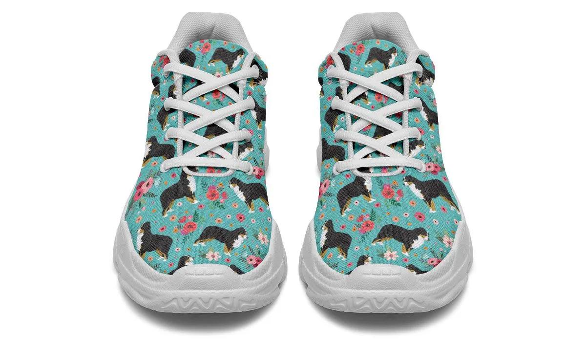 Bernese Mountain Dog Flower Chunky Sneakers