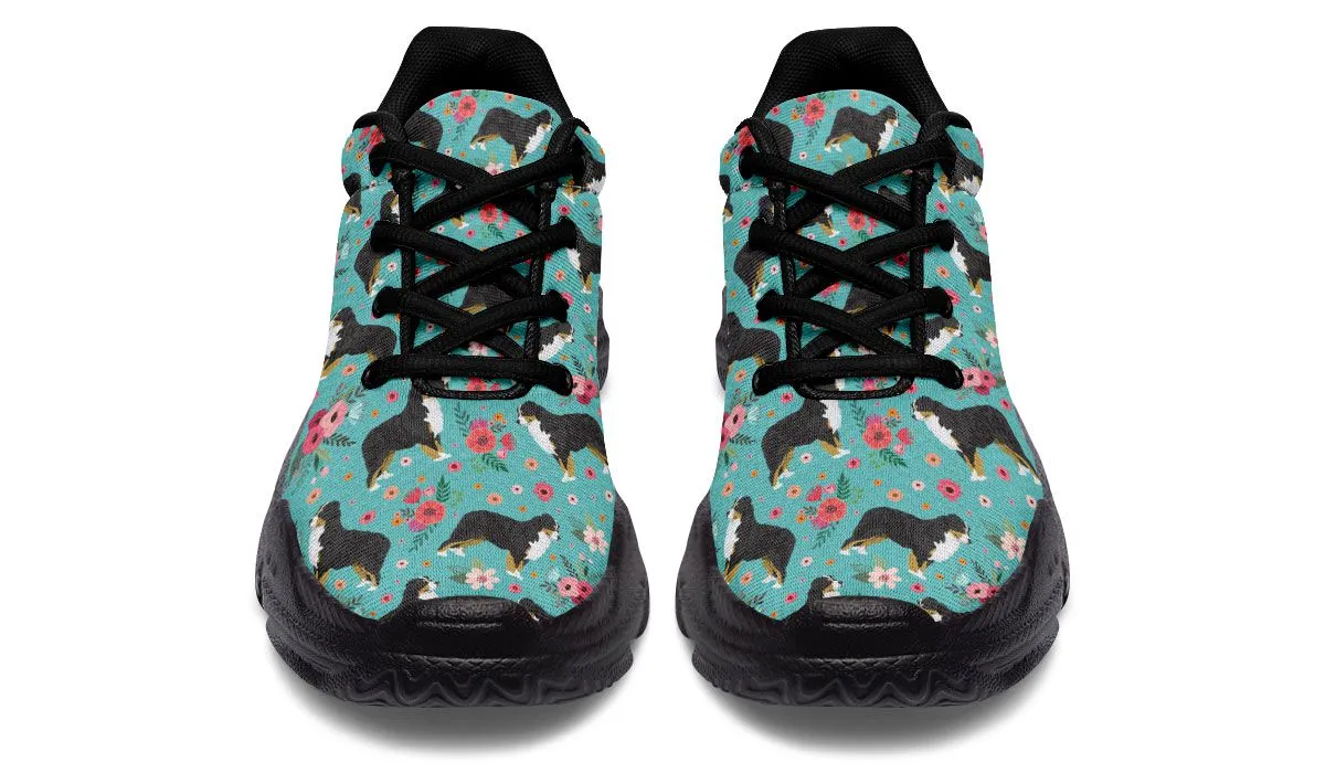 Bernese Mountain Dog Flower Chunky Sneakers