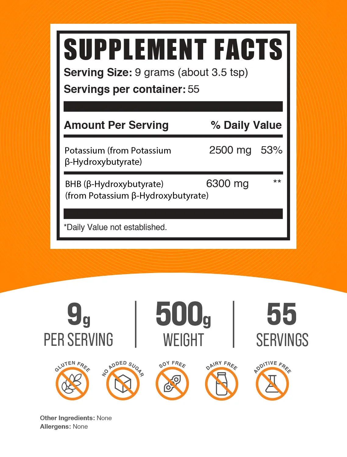 BHB Beta-hydroxybutyrate (Potassium) Powder