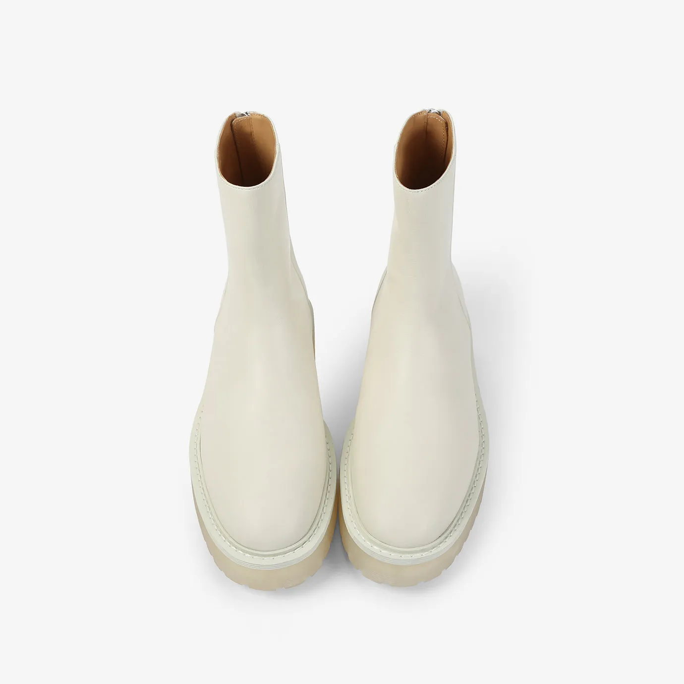 Bottines Zippées - Blanc