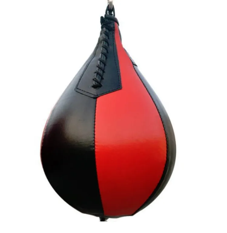 Boxing Speed Ball Fitness Vent Ball Adult Hanging Free Punching Bag(Pear Shape Red & Bllack)