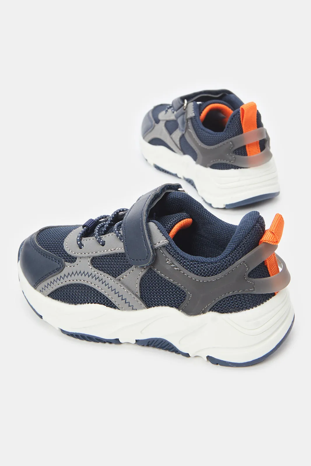 Boys Navy Colour Block Trainer