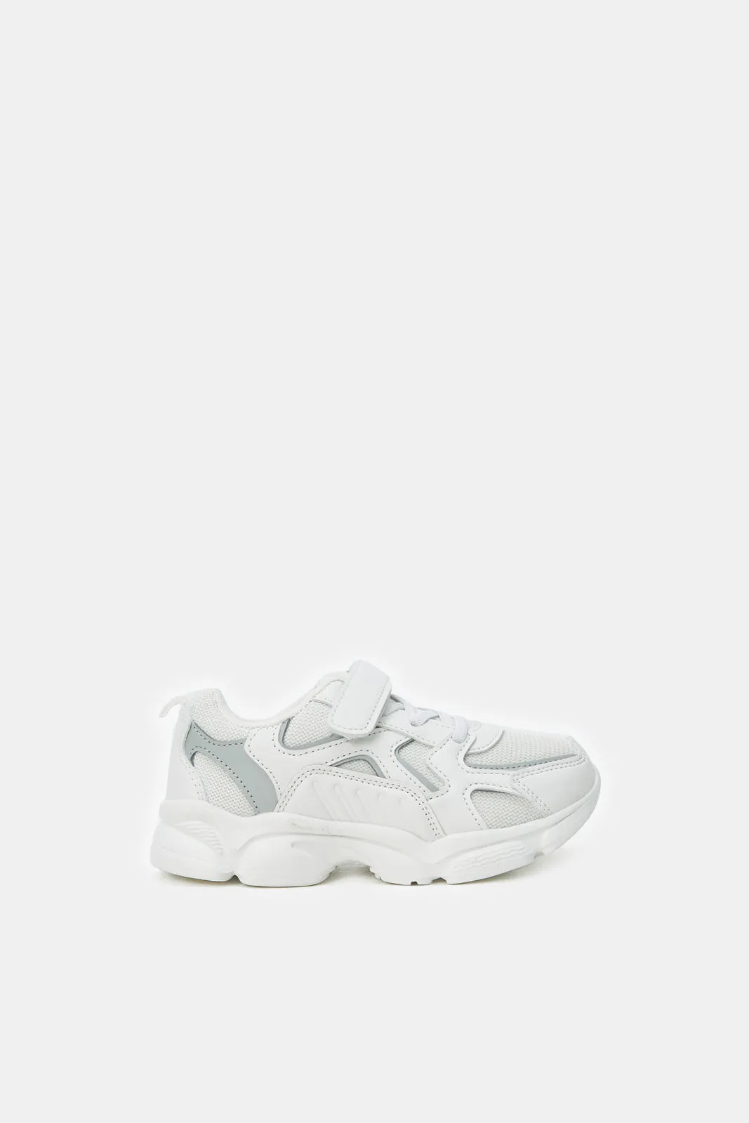 Boys White Color Block Chunky Trainer