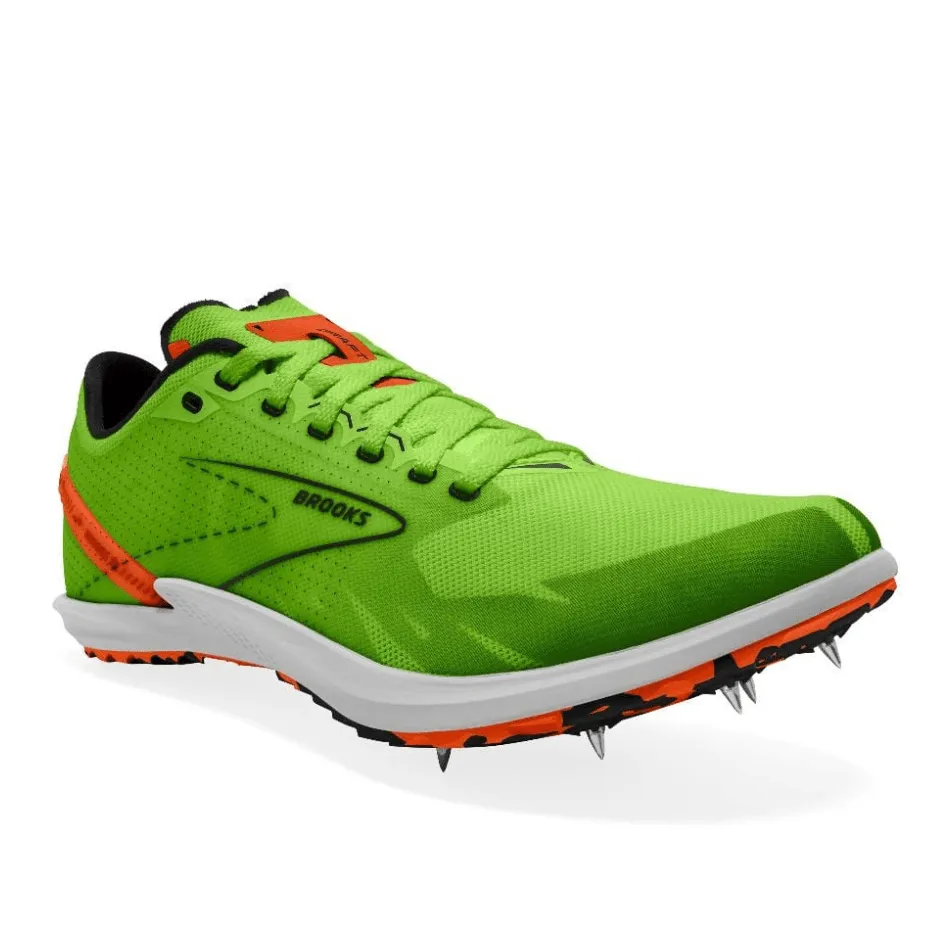 Brooks Draft XC Men's Running Shoes Green Gecko/Red Orange/White AW24