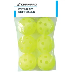 Champro 12" Poly Molded Training Softballs (6 Pack): CSB-51C