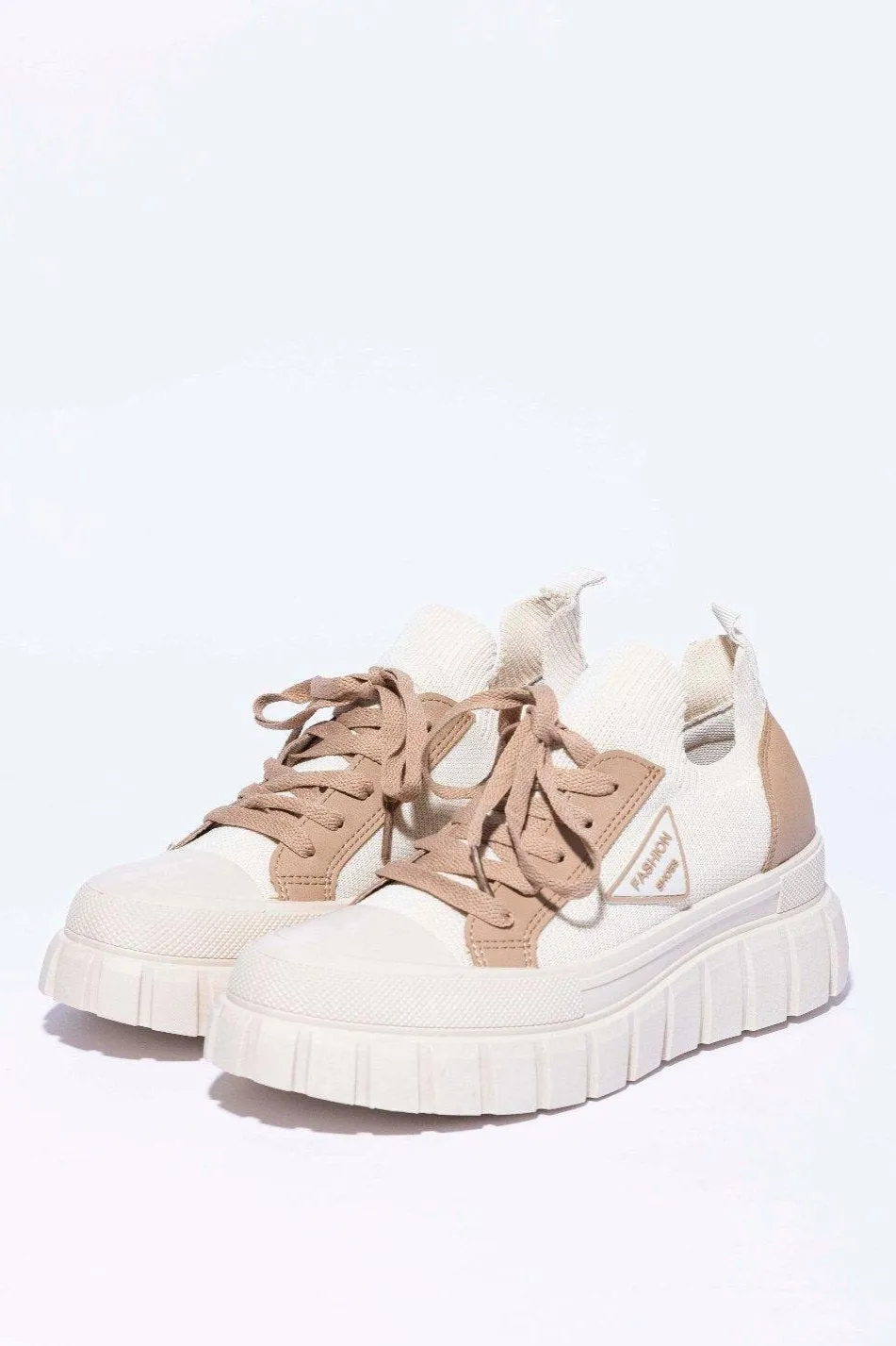 Chunky Sole Lace Up Fashionable Sneakers