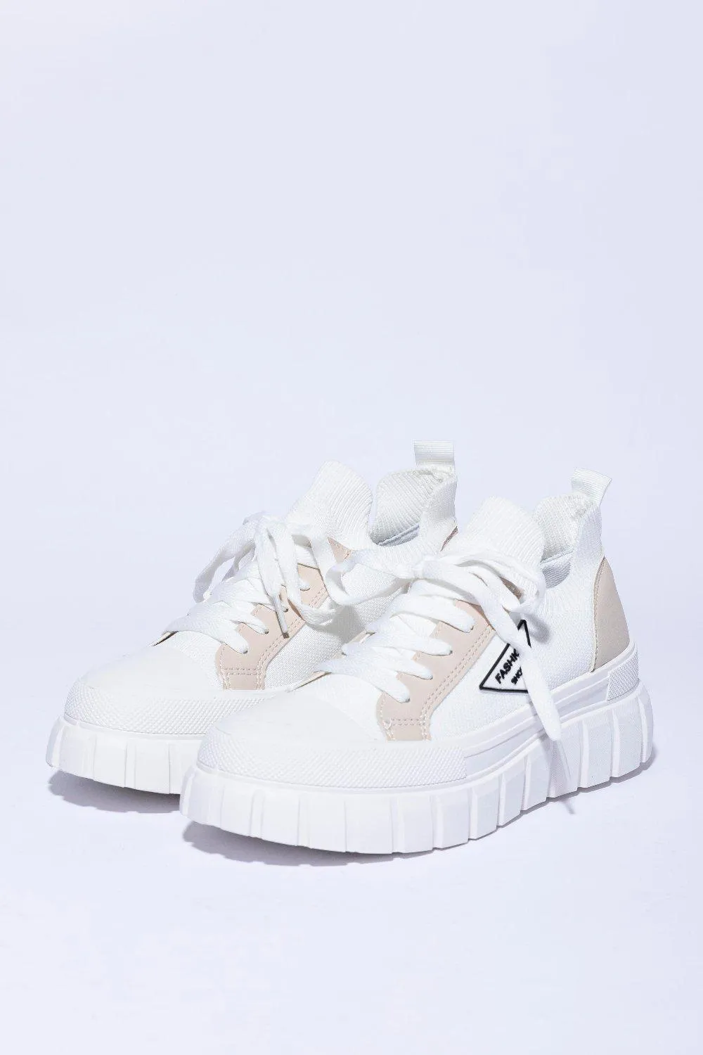 Chunky Sole Lace Up Fashionable Sneakers