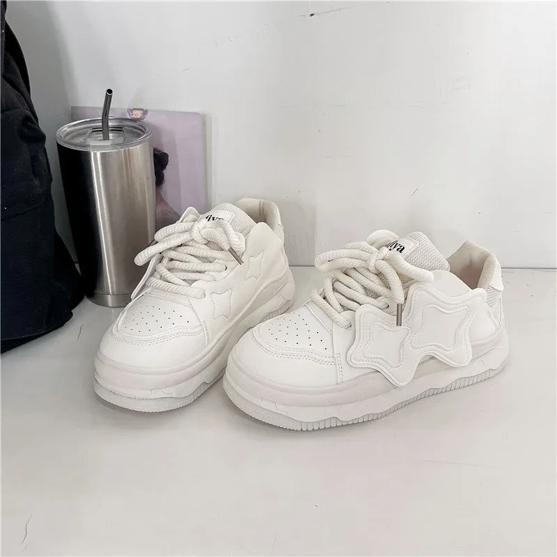 Colette - Sleek White Platform Sneakers for Women