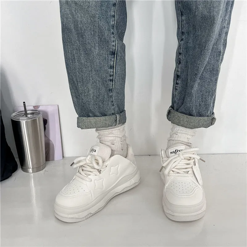 Colette - Sleek White Platform Sneakers for Women