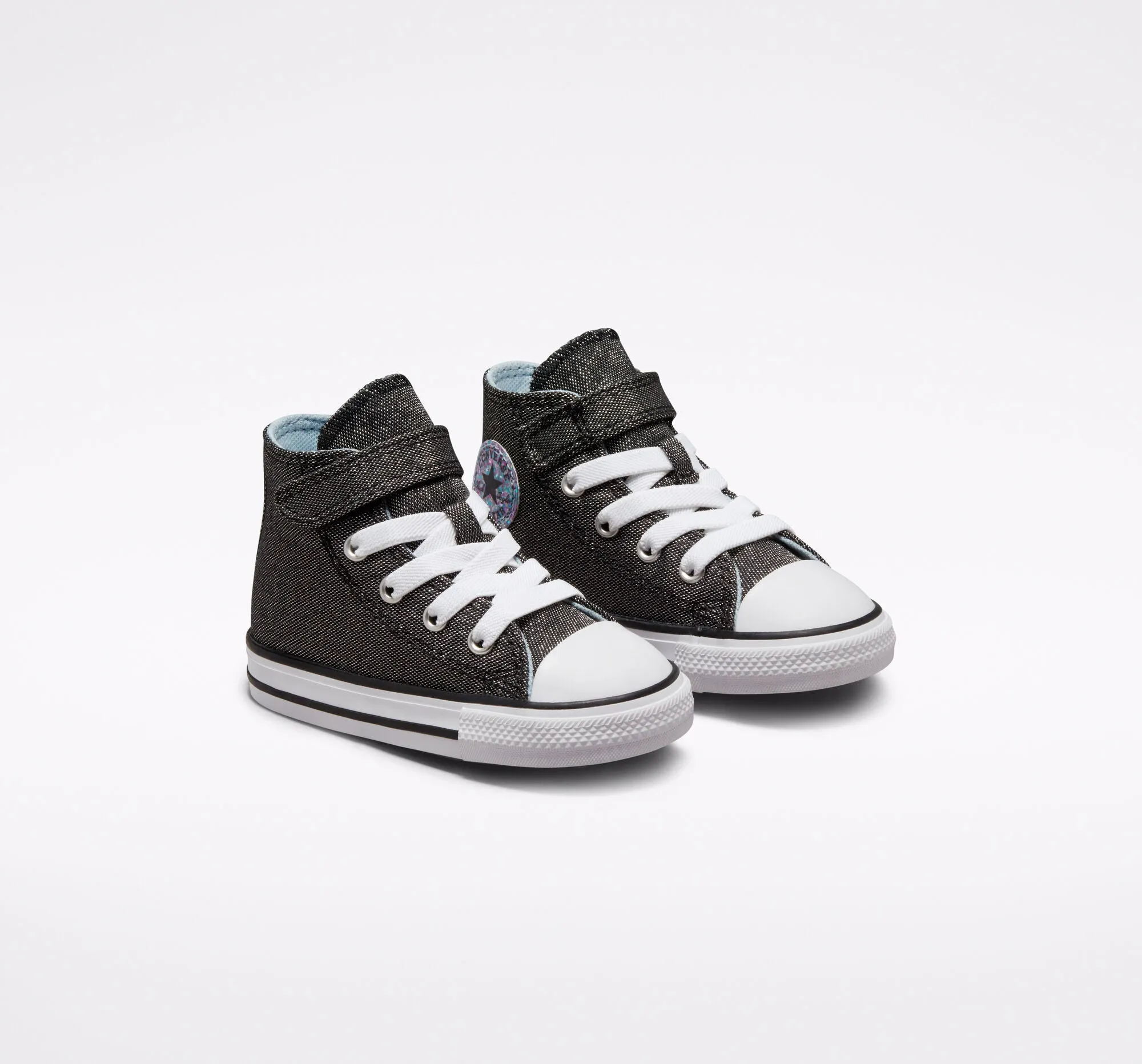 Converse scarpa sneakers da bambina Chuck Taylor All Star Easy-On Glitter 772877C nero bianco