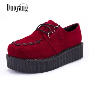 Creepers Shoes Woman zapatos mujer 2016 hot Casual Vintage plus size creepers platform shoes women Flats Shoes Women Size 35-41