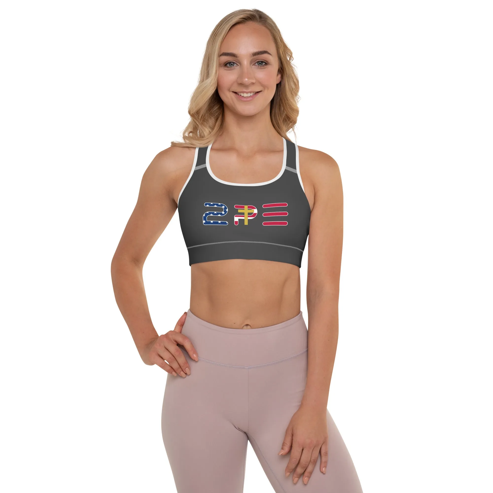 Cross and Flag Sports Bra