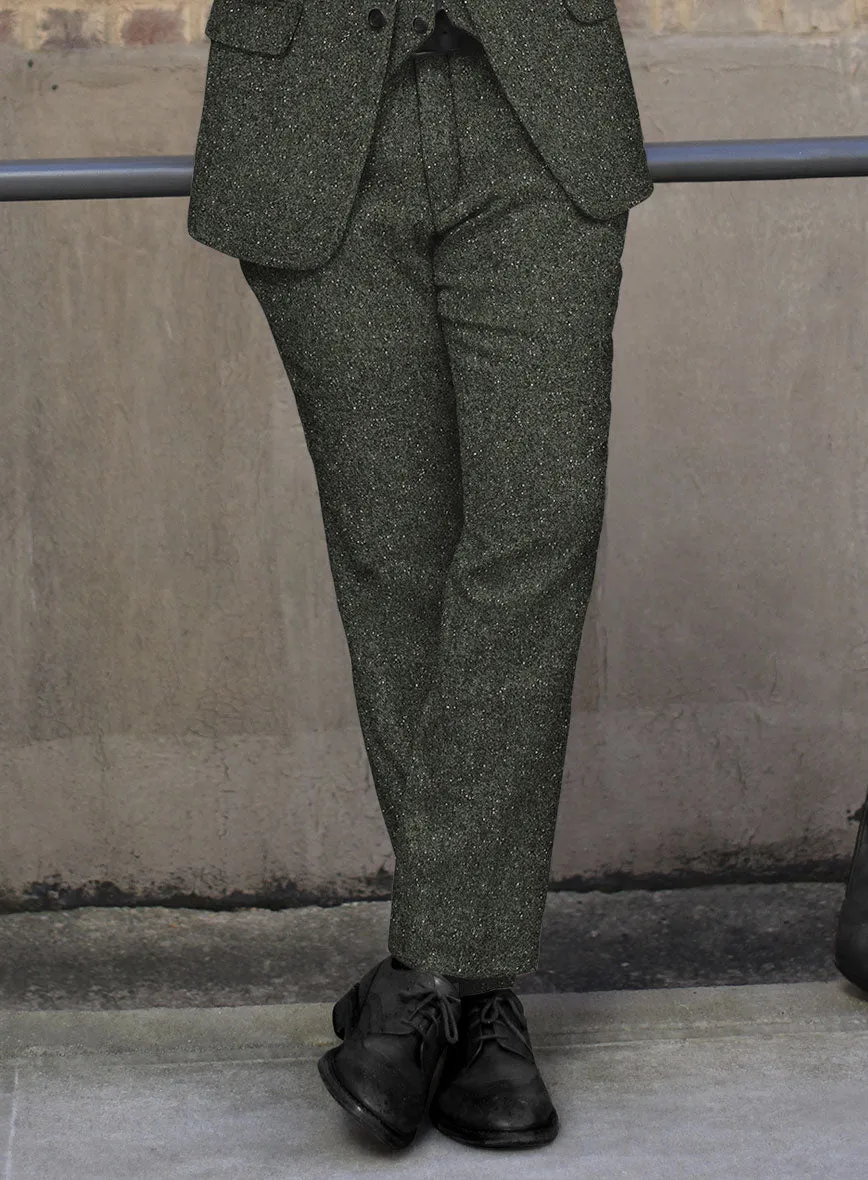 Dark Olive Flecks Donegal Tweed Pants