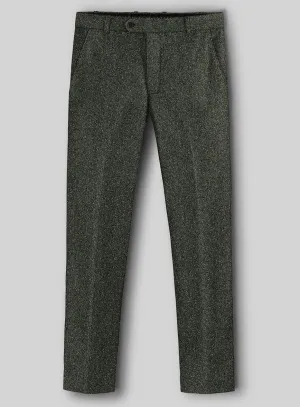 Dark Olive Flecks Donegal Tweed Pants