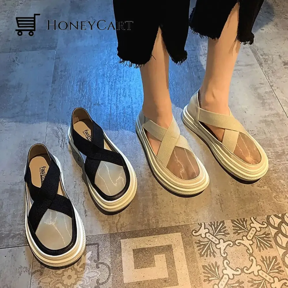 Elasticity Casual Gauze Loafer Sandals