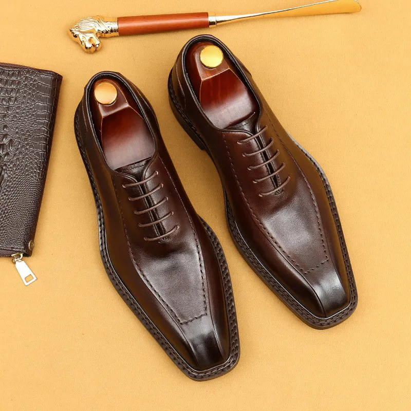 Elegant Carved British Leather Office Shoes