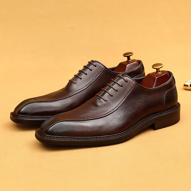 Elegant Carved British Leather Office Shoes