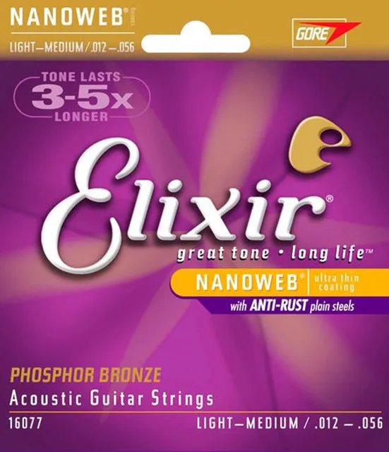 Elixir strings 010 011 012 013 Acoustic Guitar Strings elixir Nanoweb11002 11025 11027 11052 16027 16052 16102 11100 16077 16002