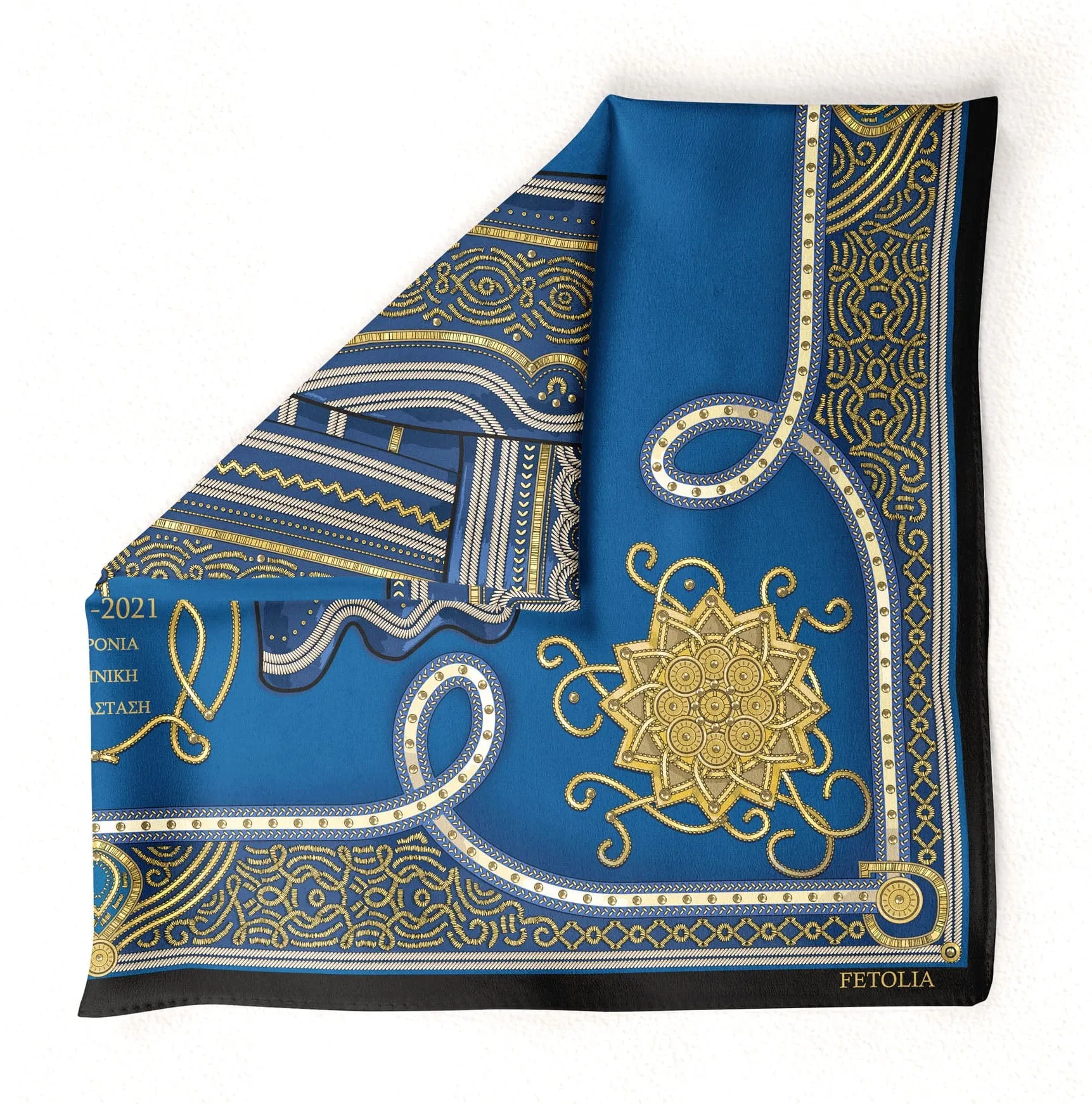 Evzonas - Blue - 100% Silk Scarf  Made in Italy