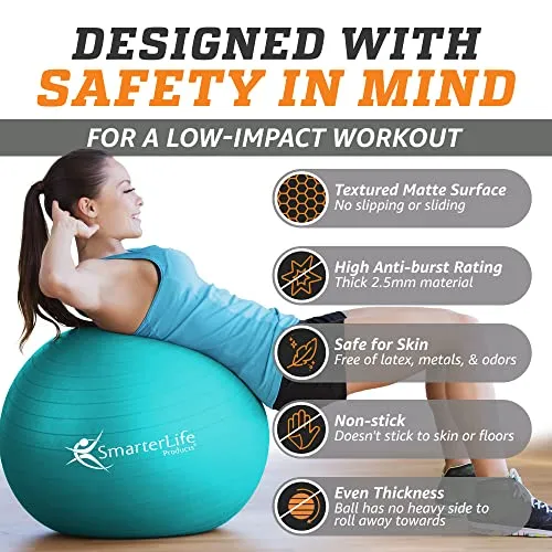 Exercise Ball for Fitness Yoga Balance Stability Turquoise