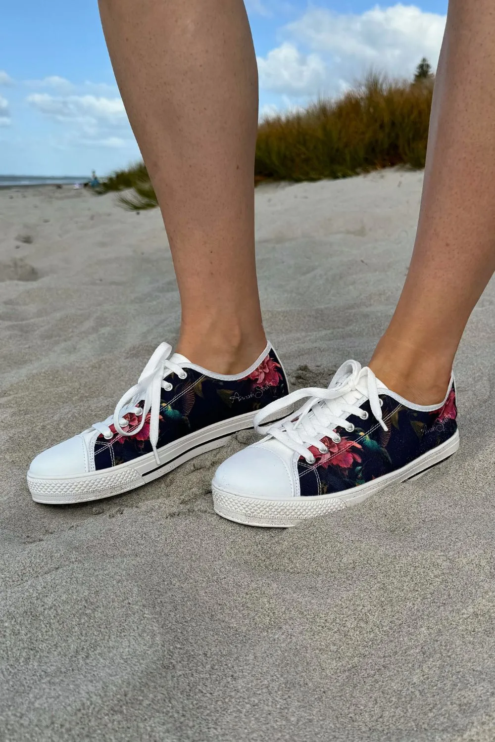 Fantasy Bird Canvas Shoes - Navy