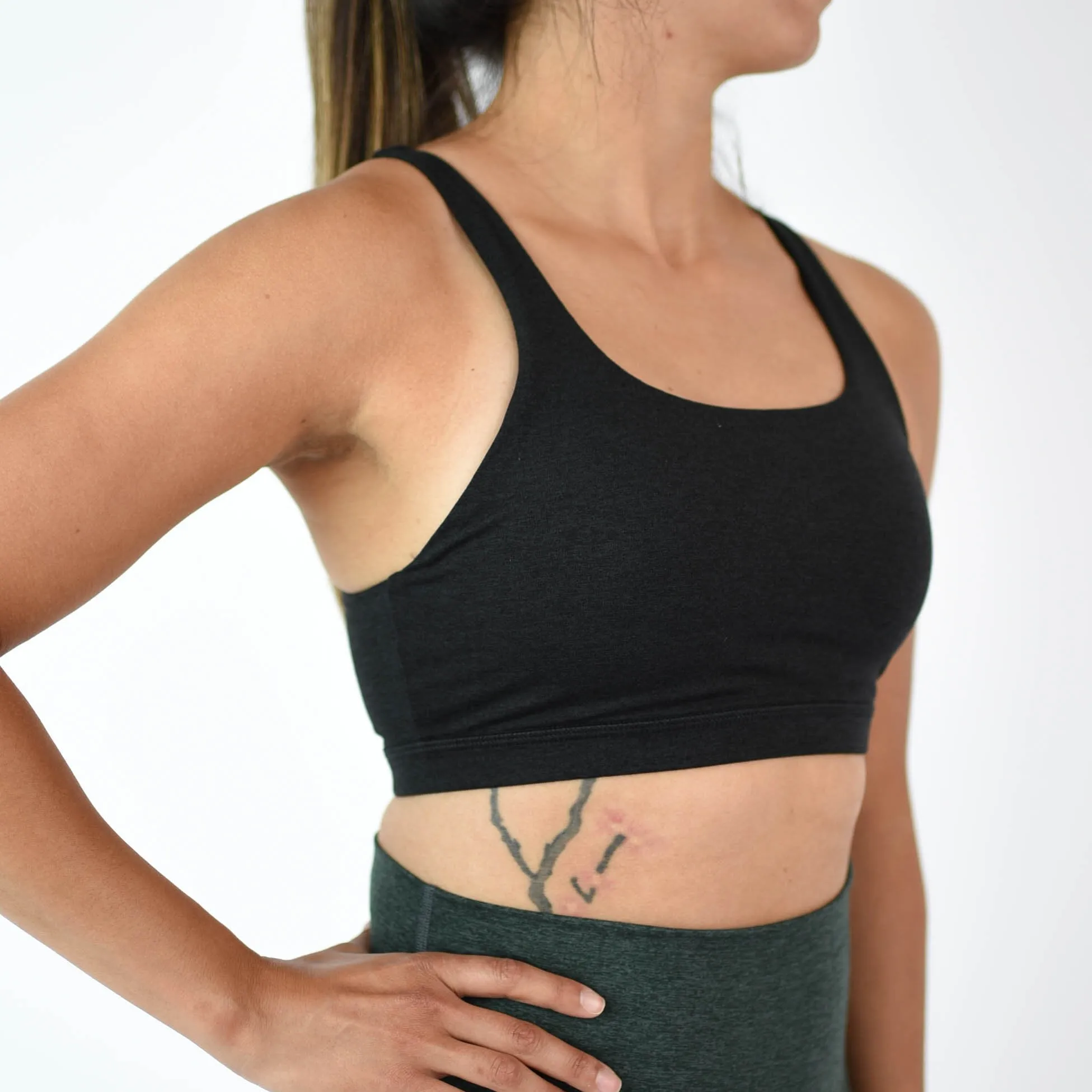 FLEO Celine Sports Bra - Heather Black