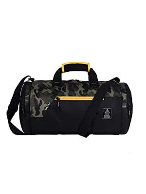 Gear Polyester Cross Training 22L Medium Water Resistant Travel Duffle Bag/Gym Bag for Men's/Women's (Khaki Camo), 23 Cm