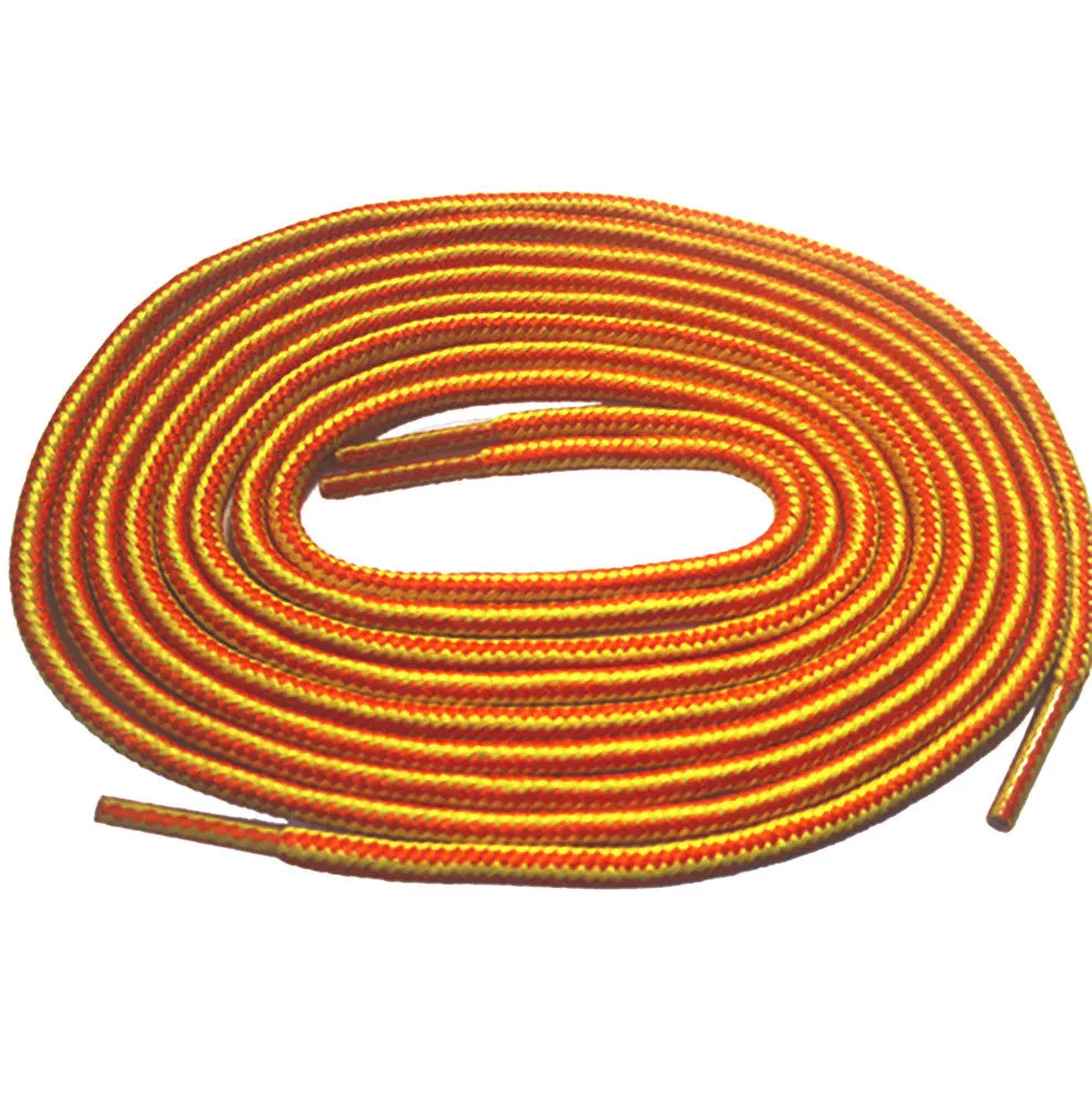 [Golden Yellow / Bordeaux Wine] 35-36" Round Hiking Shoelaces for Vans